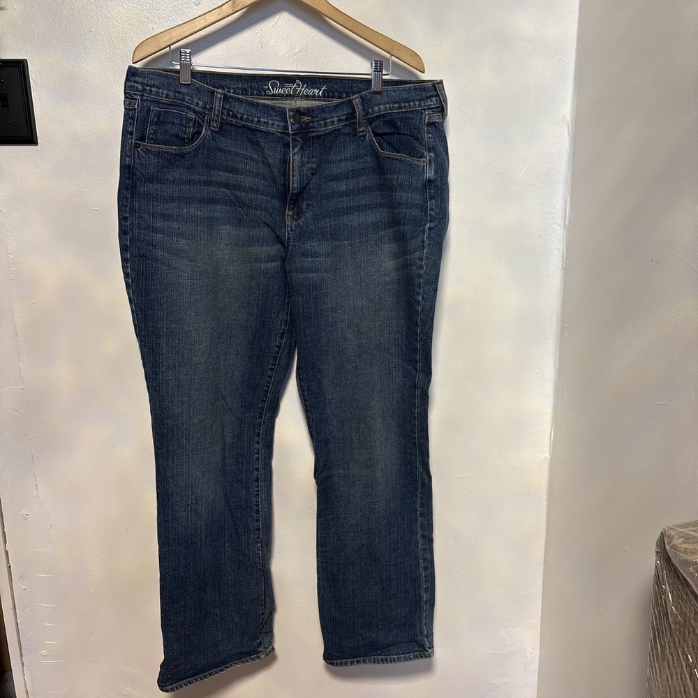 Old Navy Womens Denim Jeans The Sweetheart Classic Rise Boot-cut Stretch Size 18